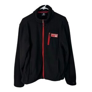 New Balance Full Zip Mens Fleece Jacket Black/Red Size S‎